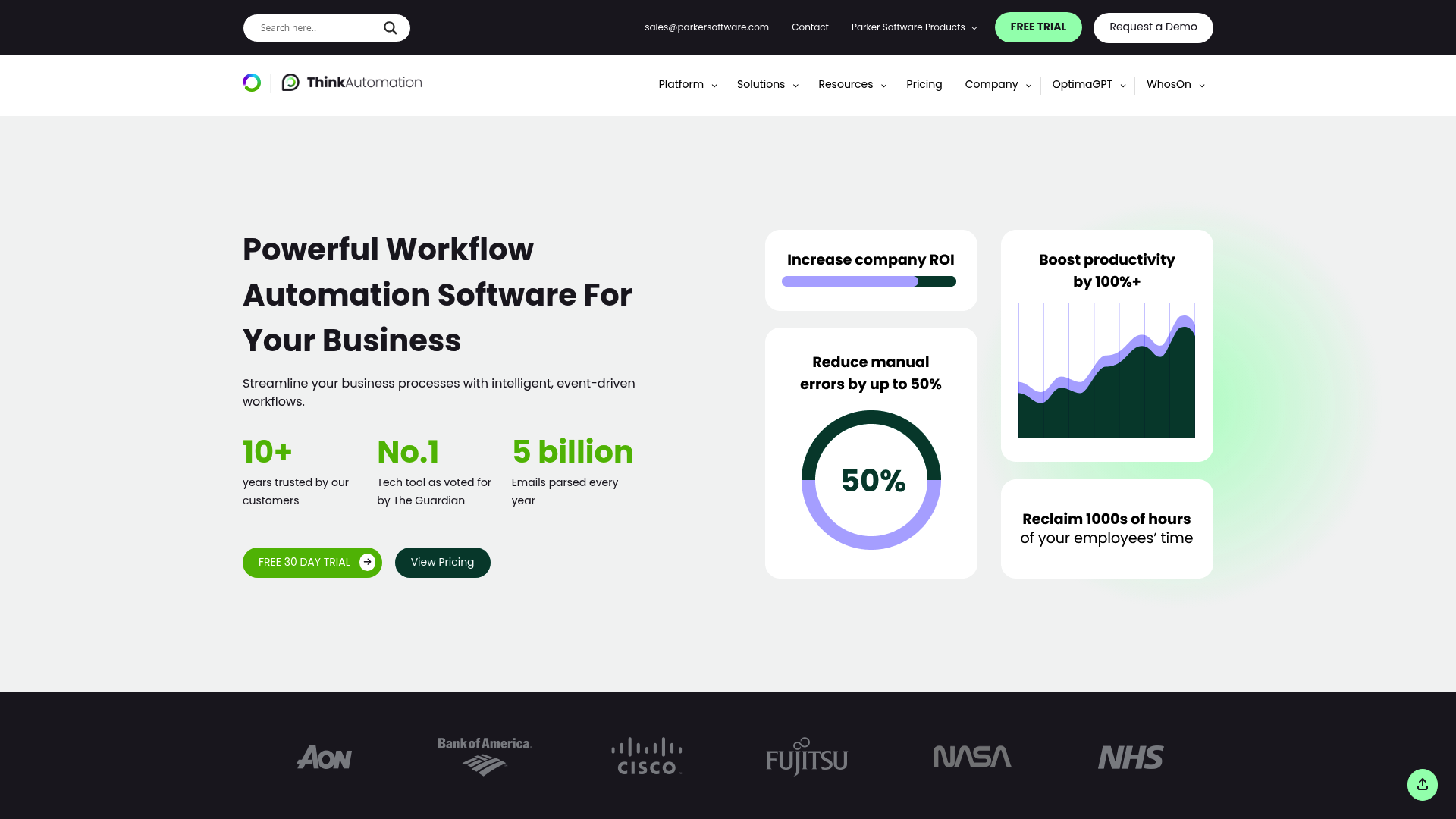 ThinkAutomation on-premise workflow platform for business process automation